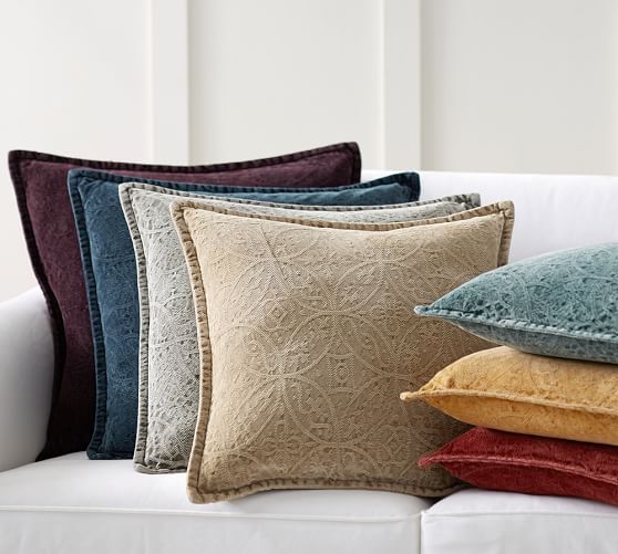 Chenille Jacquard Pillow Cover Pottery Barn