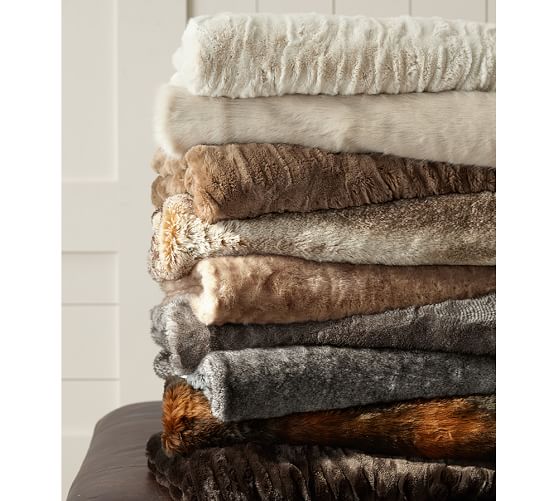Rabbit Faux Fur Throw Pottery Barn