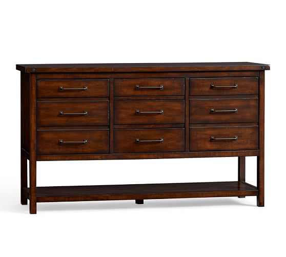 Benchwright Entertaining Console Table & Hutch Pottery Barn