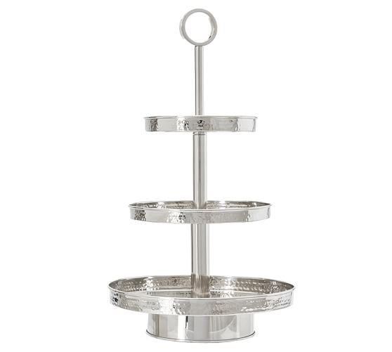 Hammered Nickel Tiered Stand Pottery Barn