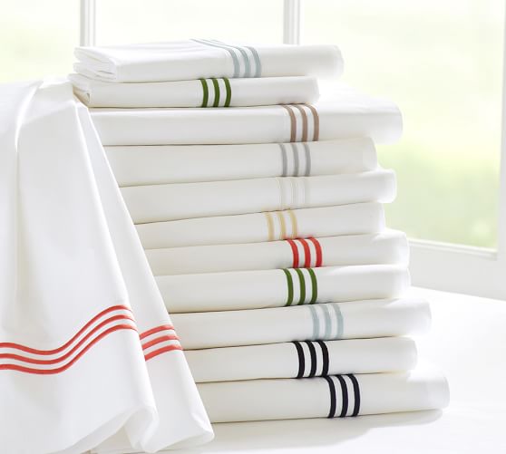 Grand 280ThreadCount Embroidered Sheet Set Pottery Barn