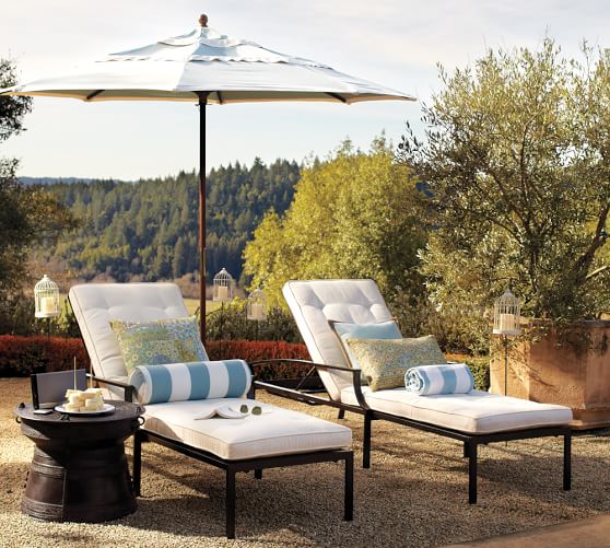 Riviera Single Chaise & Cushion Pottery Barn