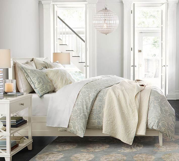 Samantha Damask Sateen Duvet Cover Sham Pottery Barn
