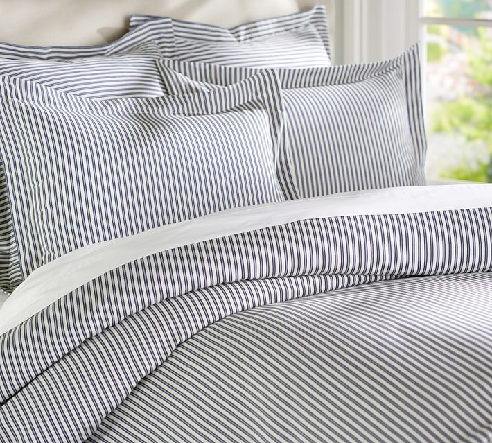 Thatcher Ticking Stripe Duvet Cover Sham Pottery Barn