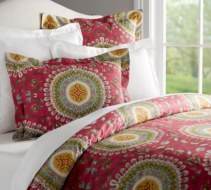 Red Duvet Cover Full The Duvets Della Medallion Duvet Cover Sham Pottery Barn