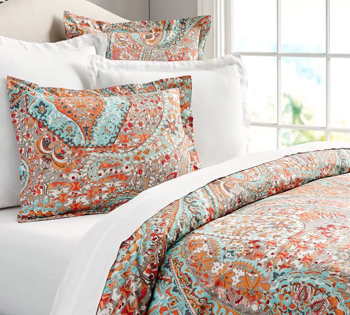 Mira Paisley Duvet Cover Sham Pottery Barn Null Null Null Null