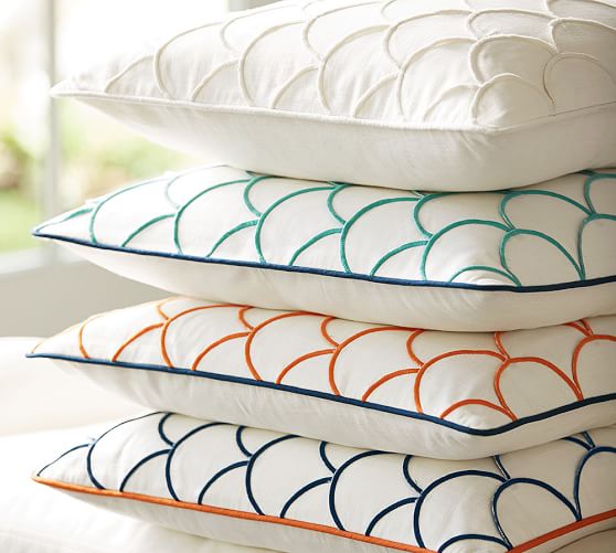 Scallop Embroidered Pillow Cover Pottery Barn