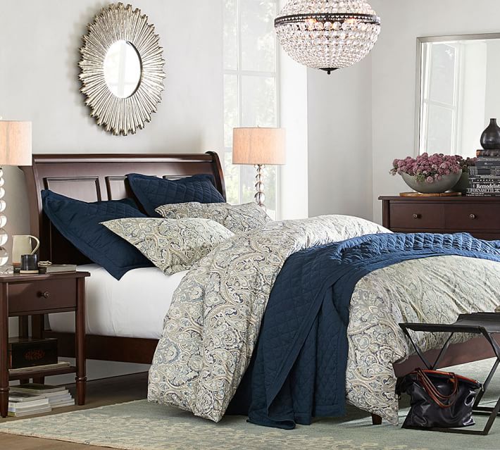 Mackenna Paisley Duvet Cover Sham Blue Pottery Barn