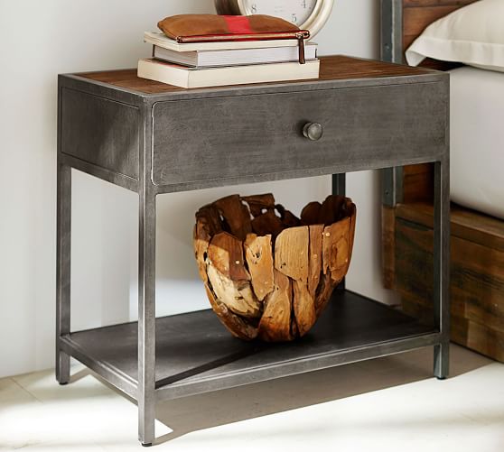 Big Daddy's Antiques Metal Bedside Table Pottery Barn