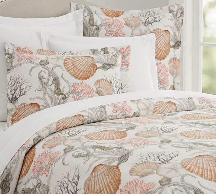 Duvet Covers Pillow Shams Pottery Barn Quicklook Monterey Coastal Print Duvet Cover