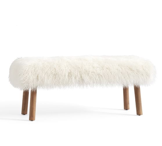 Mongolian Faux Fur Bench Pottery Barn