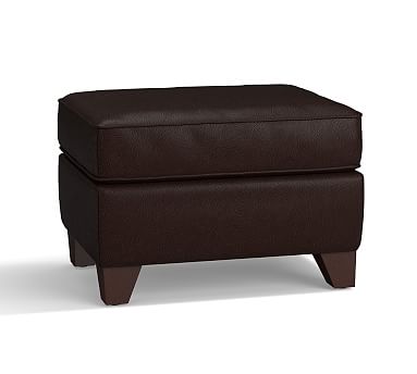 Cameron Small Leather Ottoman | Pottery Barn