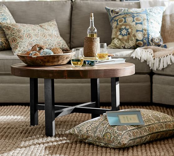 Image Result For Image Result For Pottery Barn Coffee Table griffin round coffee table wood metal c Image Result For Pottery Barn Coffee Table