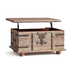 Pottery Barn Wood and Metal Rectangle Coffee Table