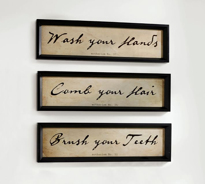 Bathroom Wall Art Set Of 3 Pottery Barn