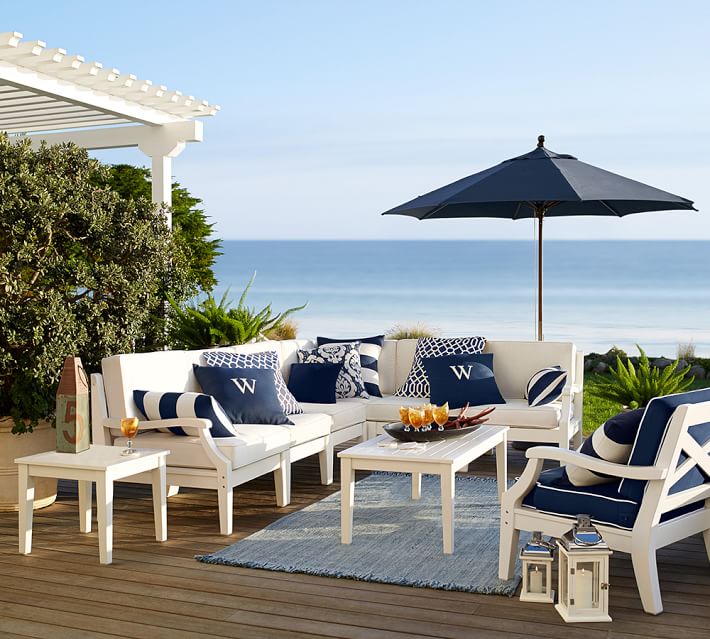 Outdoor Patio Chair Cushions Navy Blue Minimalist Sunbrella Griffin Indoor Outdoor Pillow