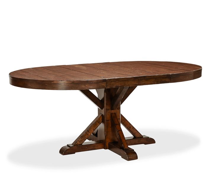 Round Extending Dining Table For 8 Beaver Creek Extendable Benchwright Extending Pedestal Dining Table