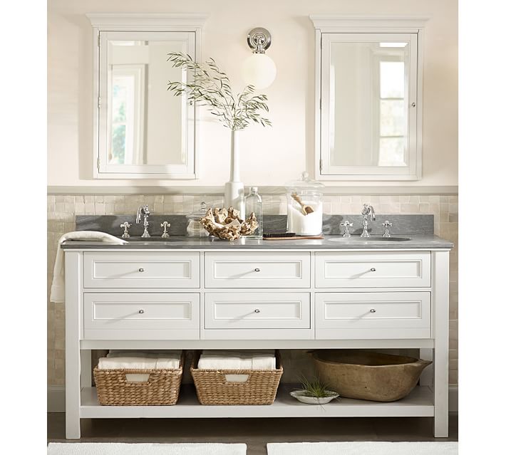 Classic Double Sink Console White Pottery Barn