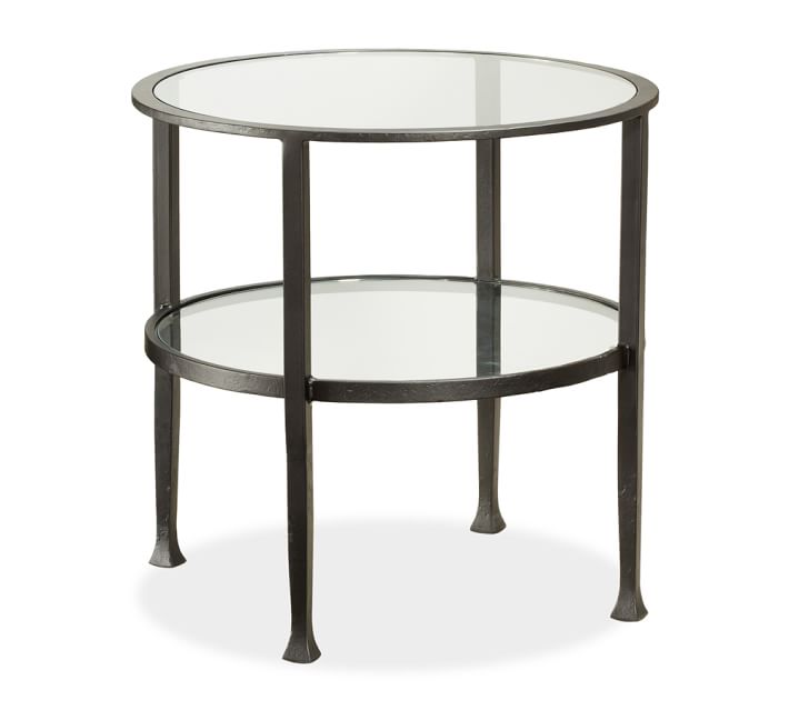 Metal End Tables For Bedrooms Reclaimed Wood Bartlett Tanner Round Side Table Bronze