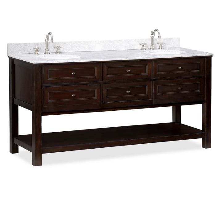 Bathroom Fixtures Faucets Pottery Barn Alloy Polished Bathroom Fixture Related Products Classic Double Sink Console Espresso Finish