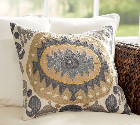 Nadia Ikat Pillow Cover Pottery Barn