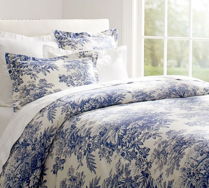 Blue Toile Duvet Cover Sweetgalas Matine Toile Duvet Cover Sham Twilight Blue Pottery Barn