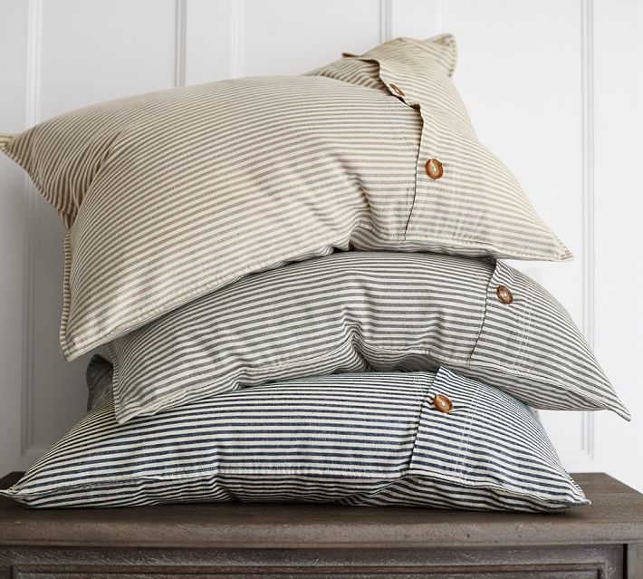 Wheaton Stripe Duvet Cover Sham Flax Pottery Barn