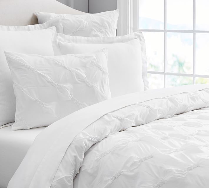 Lina Ruched Duvet Cover Sham Pottery Barn