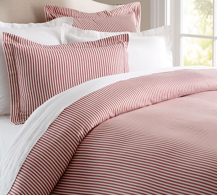 Thatcher Ticking Stripe Duvet Cover Sham Pottery Barn