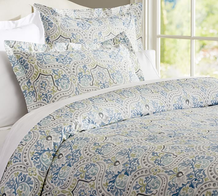 Blue Duvet Cover Full Sweetgalas Jessie Anic Duvet Cover Sham Pottery Barn