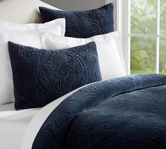 Velvet Medallion Quilt & Sham, Midnight Pottery Barn