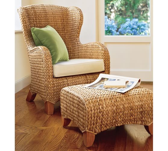 Seagrass Wingback Armchair | Pottery Barn