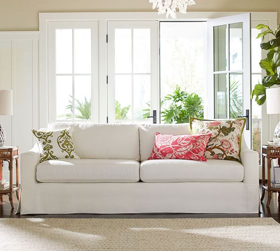 York Slope Arm Slipcovered Sofa | Pottery Barn