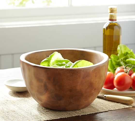 Vintage Wood Carved Medium Serve Bowl | Pottery Barn