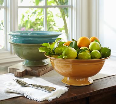 Cambria Rimmed Footed Bowl | Pottery Barn