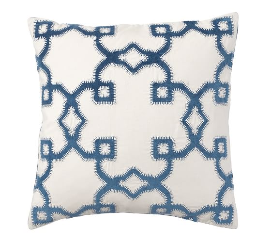 Trellis Velvet Appliqué Pillow Cover | Pottery Barn