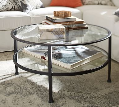 Tanner Round Coffee Table - Bronze finish | Pottery Barn