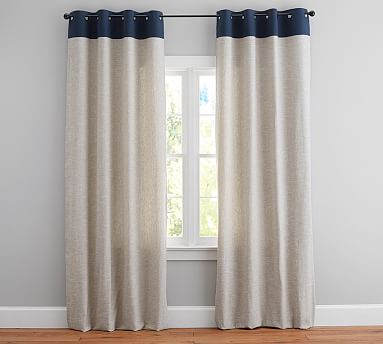 Emery Border Linen Drape | Pottery Barn